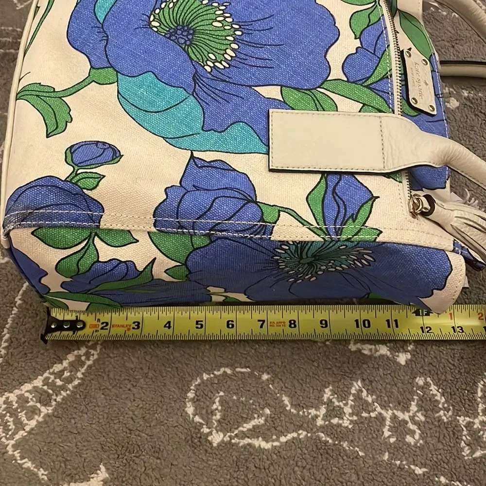 Kate Spade Blue Floral Canvas Style Large tote bag